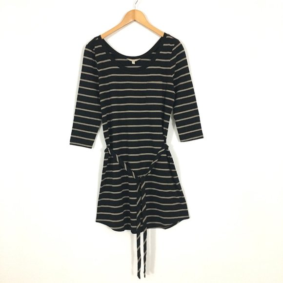 NWOT! Banana Republic Stripe Scoop Neck Belted Pocket T-Shirt Dress - M - Picture 2 of 9